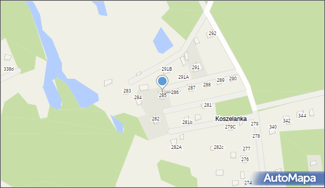 Nadkole, Nadkole, 285, mapa Nadkole
