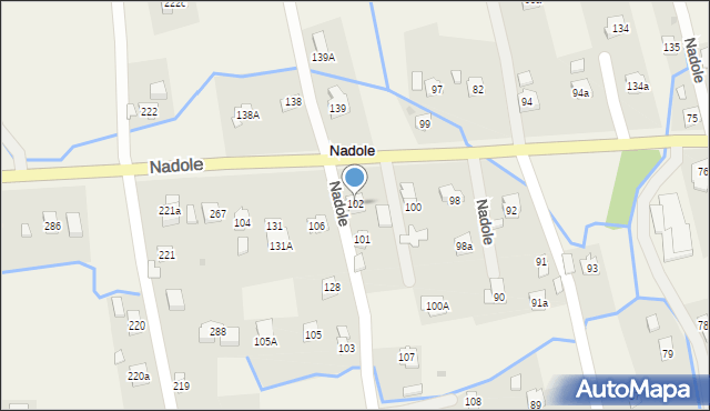 Nadole, Nadole, 102, mapa Nadole