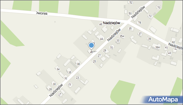 Nadziejów, Nadziejów, 40, mapa Nadziejów