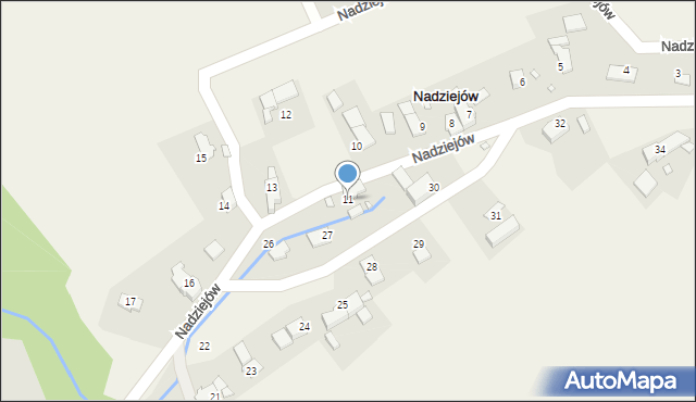 Nadziejów, Nadziejów, 11, mapa Nadziejów