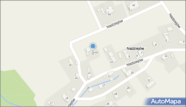 Nadziejów, Nadziejów, 12, mapa Nadziejów