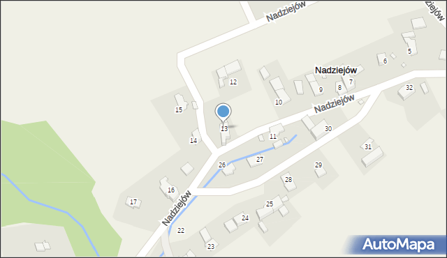 Nadziejów, Nadziejów, 13, mapa Nadziejów