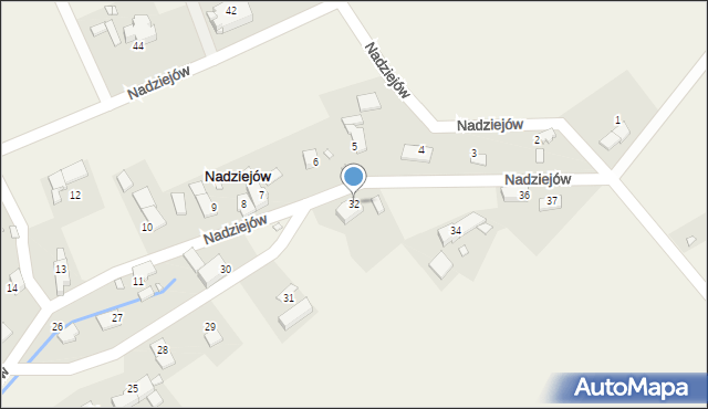 Nadziejów, Nadziejów, 32, mapa Nadziejów