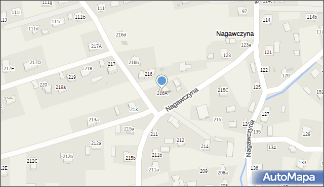 Nagawczyna, Nagawczyna, 216A, mapa Nagawczyna