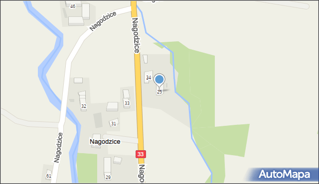 Nagodzice, Nagodzice, 25, mapa Nagodzice