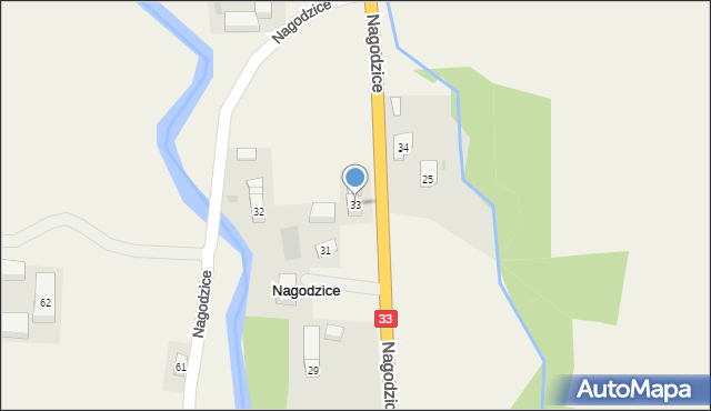 Nagodzice, Nagodzice, 33, mapa Nagodzice