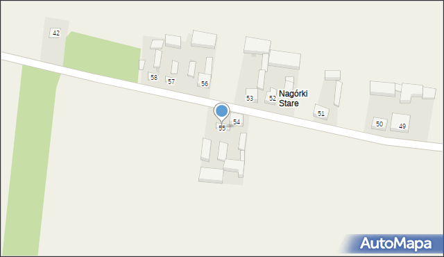 Nagórki, Nagórki, 55, mapa Nagórki