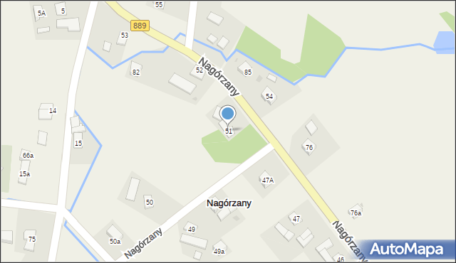 Nagórzany, Nagórzany, 51, mapa Nagórzany