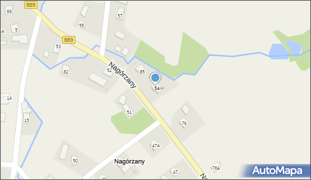 Nagórzany, Nagórzany, 54A, mapa Nagórzany