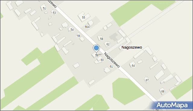 Nagoszewo, Nagoszewo, 59, mapa Nagoszewo