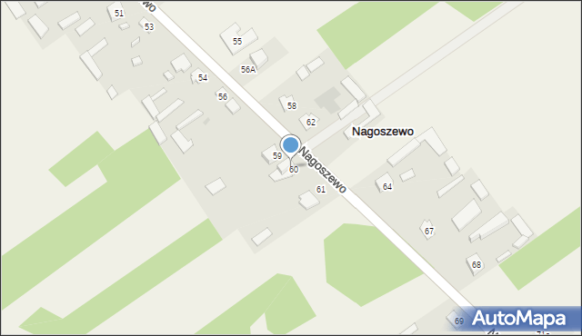 Nagoszewo, Nagoszewo, 62A, mapa Nagoszewo