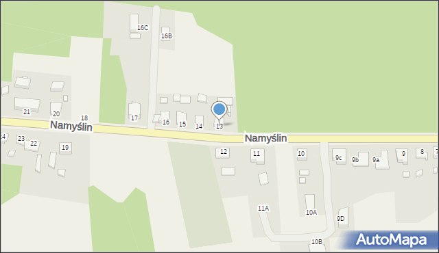 Namyślin, Namyślin, 13, mapa Namyślin