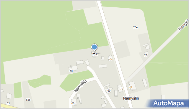 Namyślin, Namyślin, 75A, mapa Namyślin