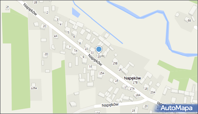 Napęków, Napęków, 13, mapa Napęków