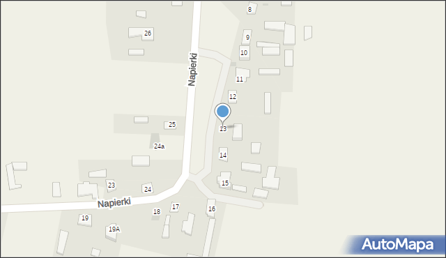 Napierki, Napierki, 13, mapa Napierki