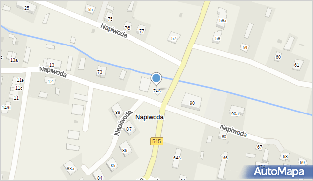 Napiwoda, Napiwoda, 74A, mapa Napiwoda