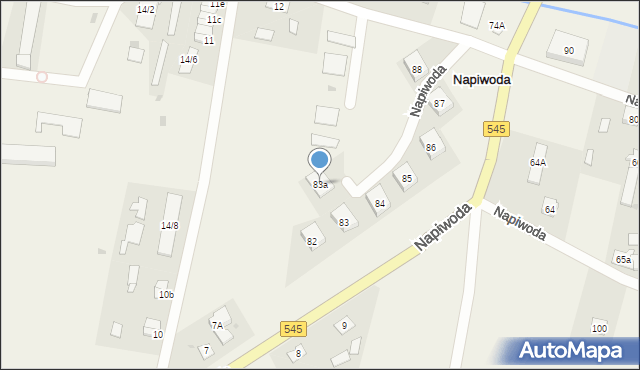 Napiwoda, Napiwoda, 83a, mapa Napiwoda