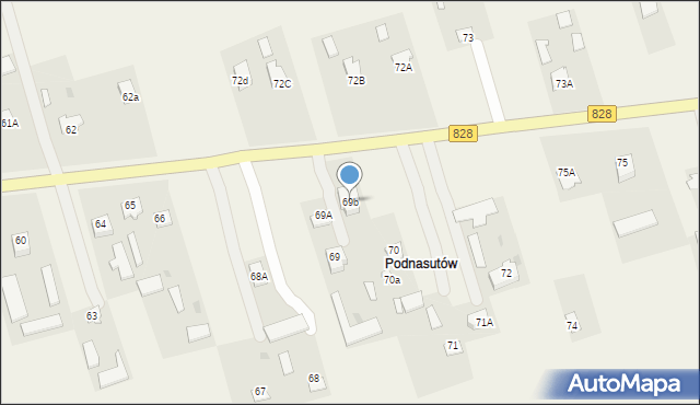 Nasutów, Nasutów, 69b, mapa Nasutów