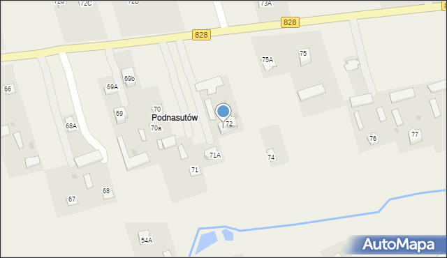 Nasutów, Nasutów, 72e, mapa Nasutów