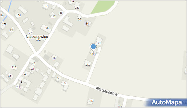 Naszacowice, Naszacowice, 201, mapa Naszacowice