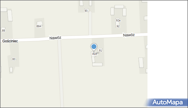 Nawóz, Nawóz, 91A, mapa Nawóz