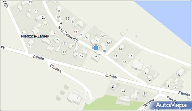 Niedzica-Zamek, Nad Zalewem, 1, mapa Niedzica-Zamek