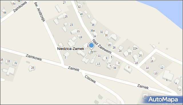 Niedzica-Zamek, Nad Zalewem, 15, mapa Niedzica-Zamek