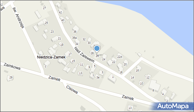 Niedzica-Zamek, Nad Zalewem, 26, mapa Niedzica-Zamek