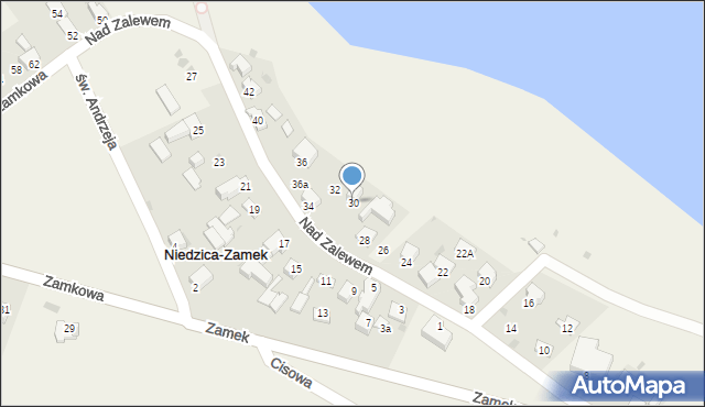 Niedzica-Zamek, Nad Zalewem, 30, mapa Niedzica-Zamek