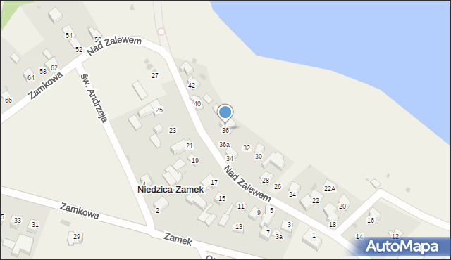 Niedzica-Zamek, Nad Zalewem, 36, mapa Niedzica-Zamek