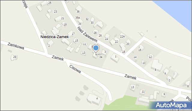 Niedzica-Zamek, Nad Zalewem, 7, mapa Niedzica-Zamek