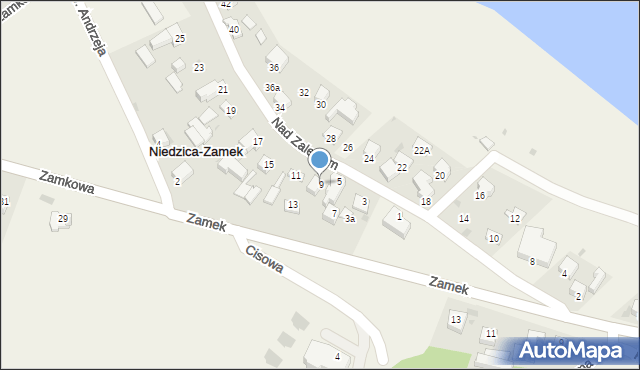 Niedzica-Zamek, Nad Zalewem, 9, mapa Niedzica-Zamek