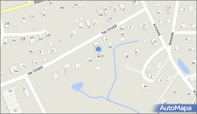 Niepołomice, Na Grobli, 4b, mapa Niepołomice
