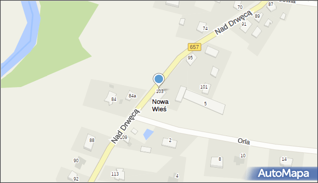 Nowa Wieś, Nad Drwęcą, 103, mapa Nowa Wieś