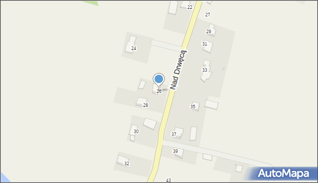 Nowa Wieś, Nad Drwęcą, 26, mapa Nowa Wieś