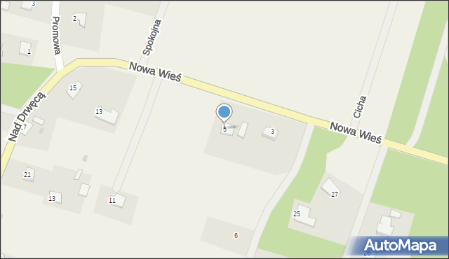 Nowa Wieś, Nad Drwęcą, 5, mapa Nowa Wieś