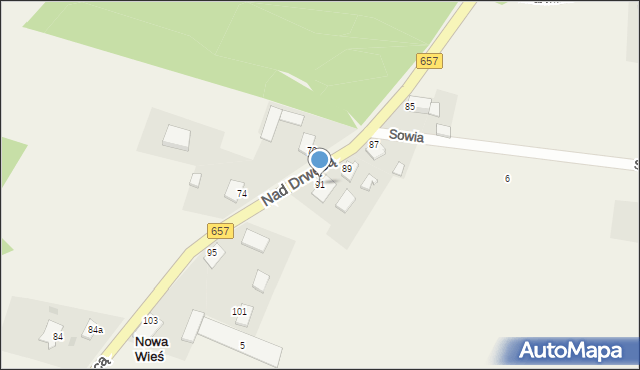 Nowa Wieś, Nad Drwęcą, 91, mapa Nowa Wieś