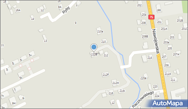 Nowy Sącz, Nawojowska, 212B, mapa Nowego Sącza