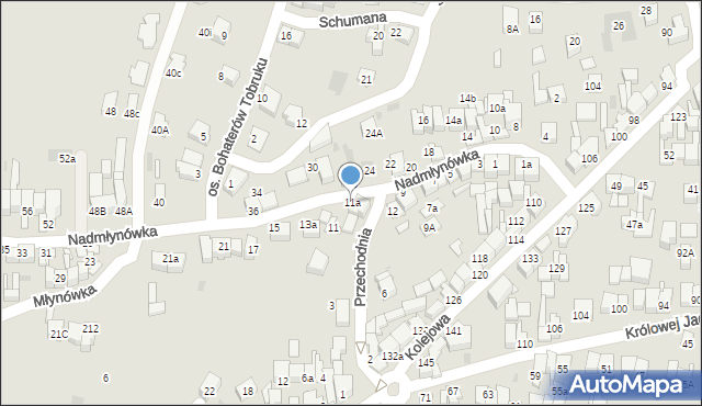 Nowy Targ, Nadmłynówka, 11a, mapa Nowego Targu