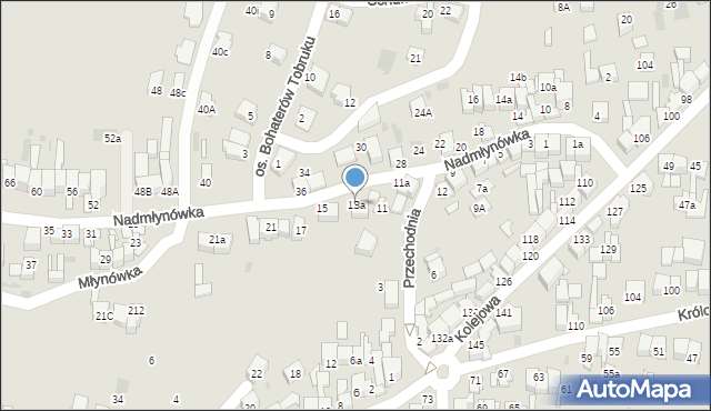 Nowy Targ, Nadmłynówka, 13a, mapa Nowego Targu