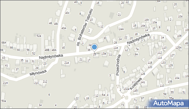 Nowy Targ, Nadmłynówka, 15, mapa Nowego Targu