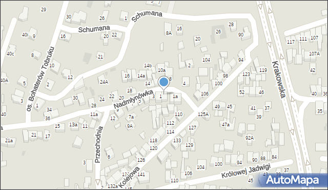 Nowy Targ, Nadmłynówka, 1c, mapa Nowego Targu