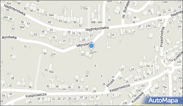 Nowy Targ, Nadmłynówka, 212, mapa Nowego Targu