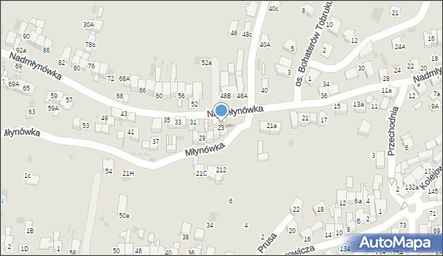 Nowy Targ, Nadmłynówka, 23, mapa Nowego Targu