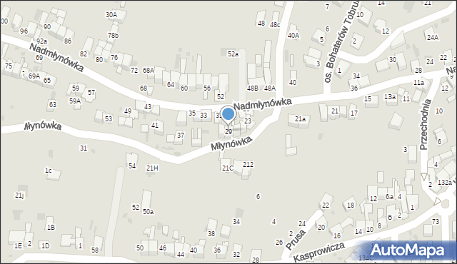 Nowy Targ, Nadmłynówka, 29, mapa Nowego Targu