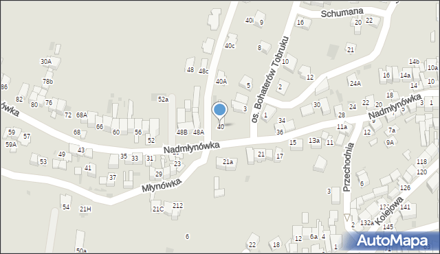 Nowy Targ, Nadmłynówka, 40, mapa Nowego Targu