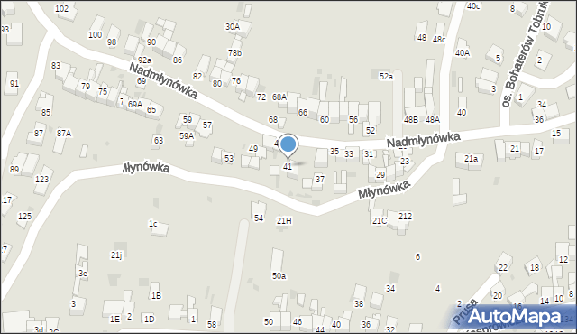 Nowy Targ, Nadmłynówka, 41, mapa Nowego Targu