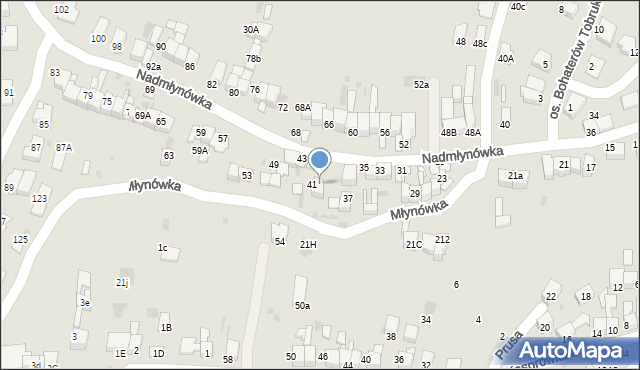 Nowy Targ, Nadmłynówka, 41A, mapa Nowego Targu
