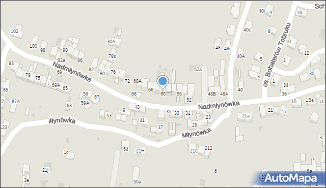 Nowy Targ, Nadmłynówka, 60, mapa Nowego Targu