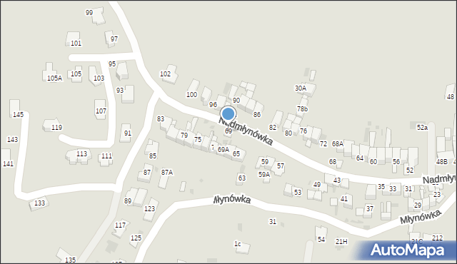Nowy Targ, Nadmłynówka, 69, mapa Nowego Targu